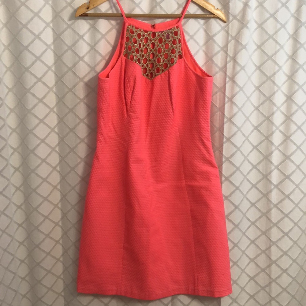 Lilly Pulitzer neon coral shift dress